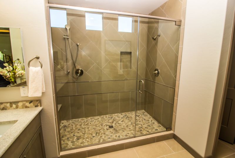 Glass Shower Door with Frameless Finish